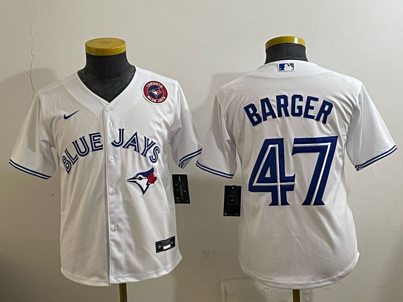 Youth 2025 Toronto Blue Jays #47 Barger white Game Nike MLB Jersey style 005
